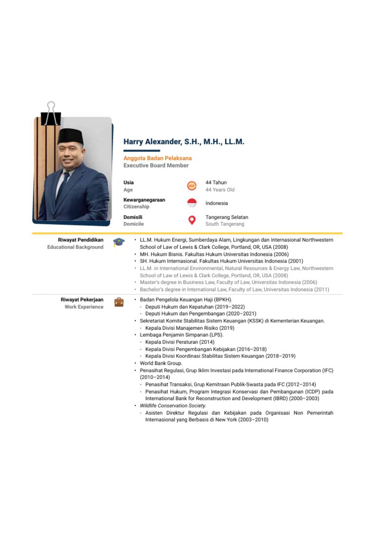 Biodata Harry Alexander - Halaman 1